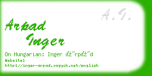 arpad inger business card